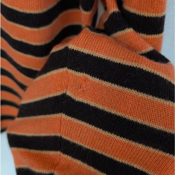 NWT MARNI + Uniqlo Orange 100% Cashmere Striped Turtleneck Sweater, size XL - Picture 9 of 9